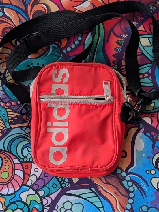 adidas Handbags - Adidas Neon Coral Pink Crossbody Adjustable Strap Zip Bag Festival Summer